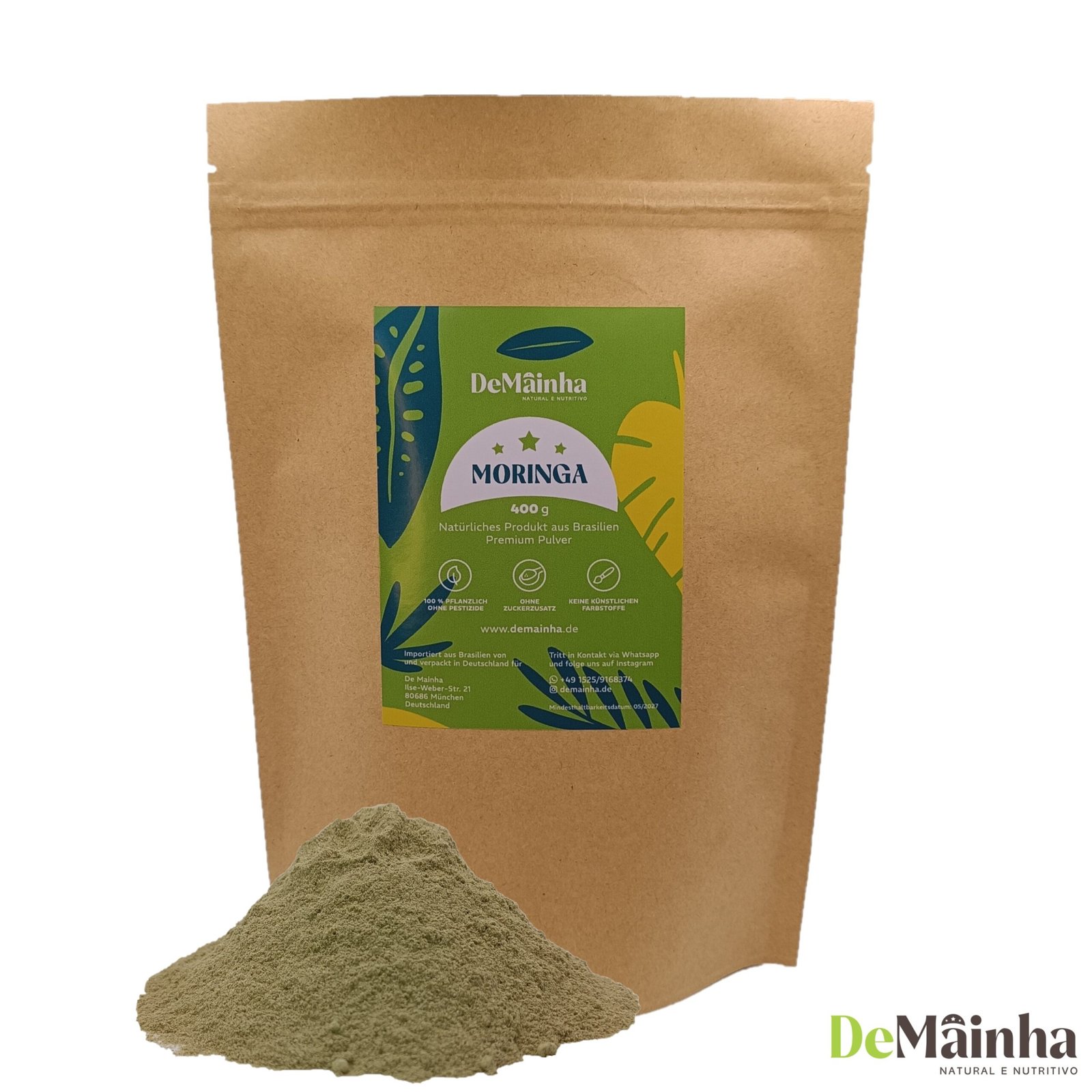 Moringa Oleifera Pulver DeMainha 400 g